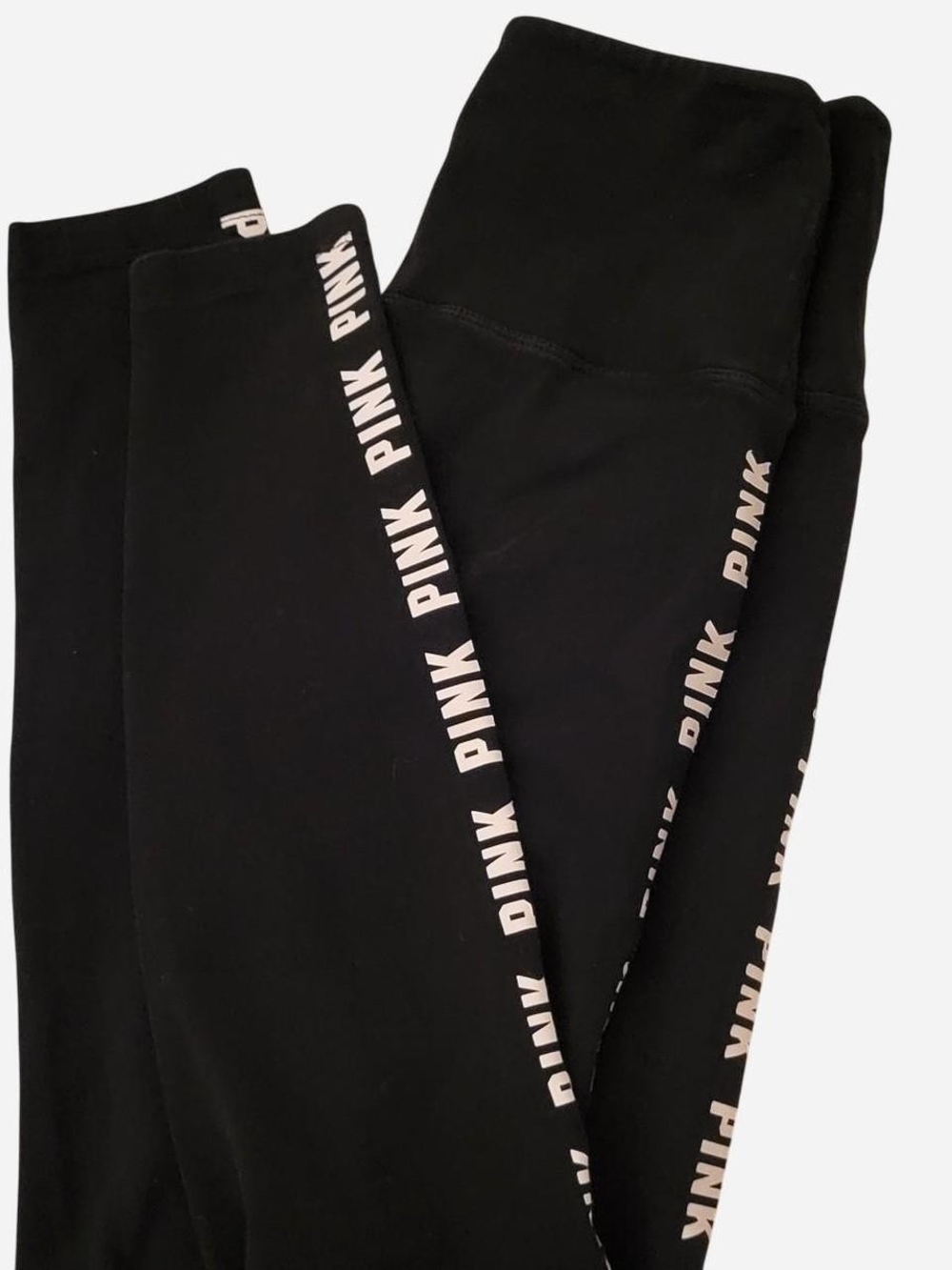 PINK 🖤 Victoria's Secret Black Logo-Strip Leggings